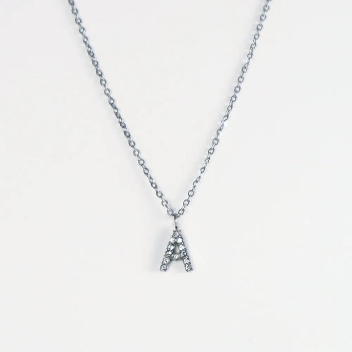 Colgante Plateado con Inicial Personalizada-Medium - Belorias