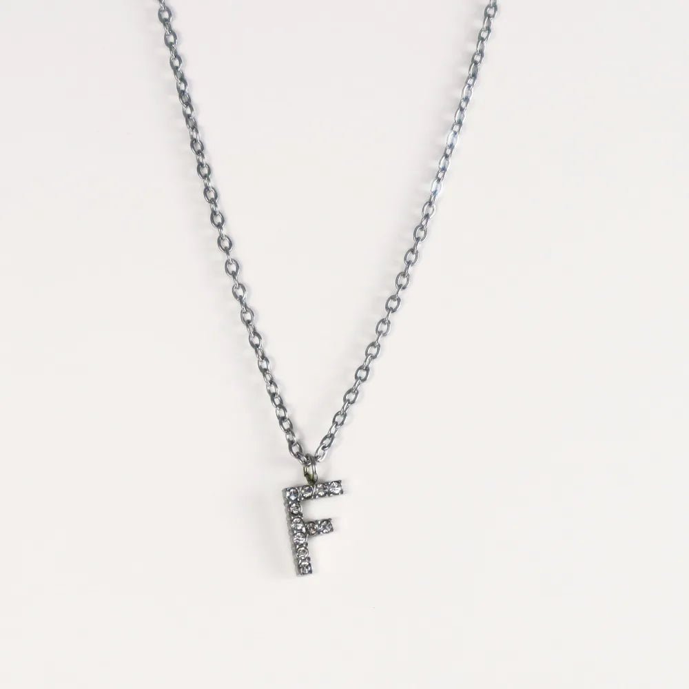 Colgante Plateado con Inicial Personalizada-Medium - Belorias