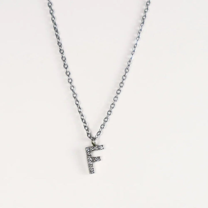 Colgante Plateado con Inicial Personalizada-Medium - Belorias