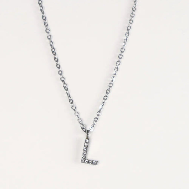 Colgante Plateado con Inicial Personalizada-Medium - Belorias