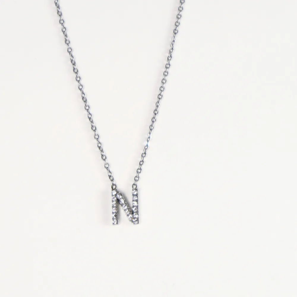 Colgante Plateado con Inicial Personalizada-Medium - Belorias