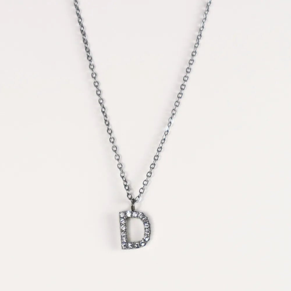 Colgante Plateado con Inicial Personalizada-Medium - Belorias