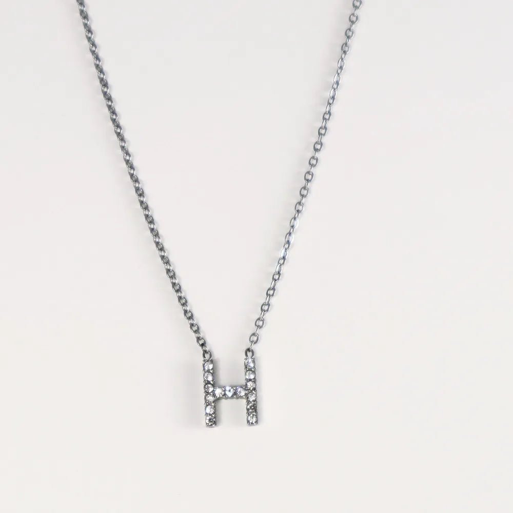 Colgante Plateado con Inicial Personalizada-Medium - Belorias