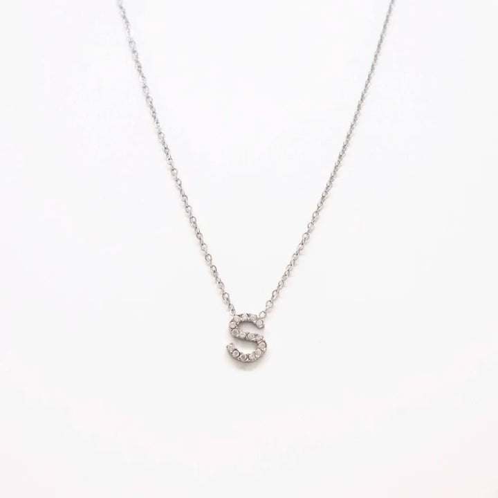 Colgante Plateado con Inicial Personalizada-Medium - Belorias