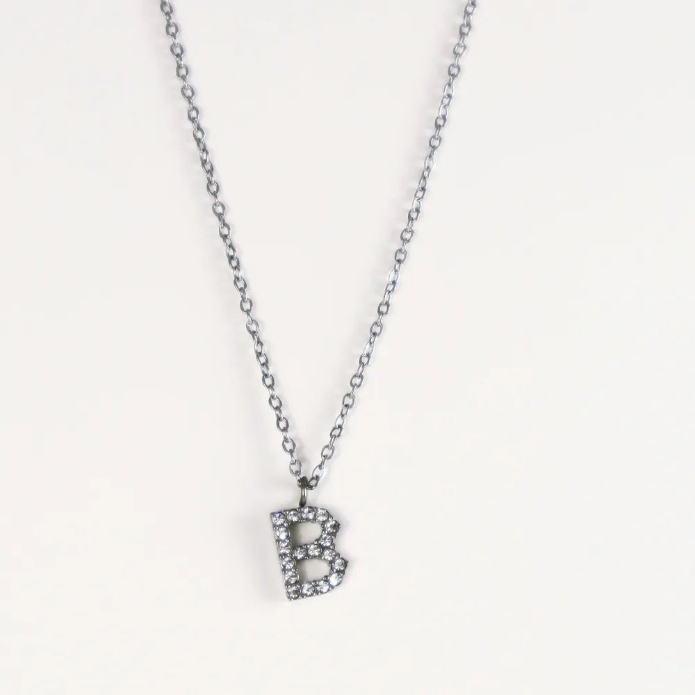 Colgante Plateado con Inicial Personalizada-Medium - Belorias