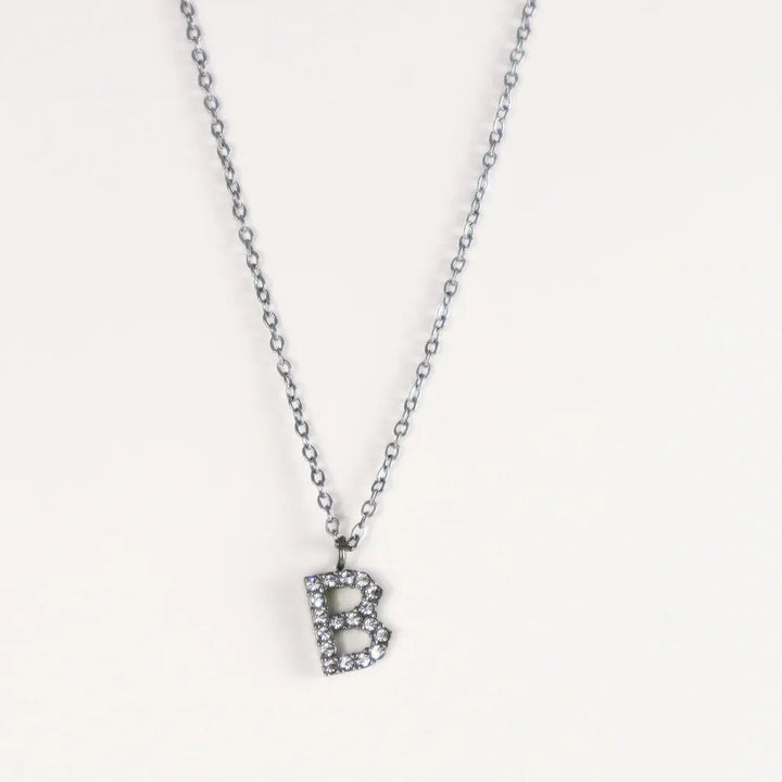 Colgante Plateado con Inicial Personalizada-Medium - Belorias