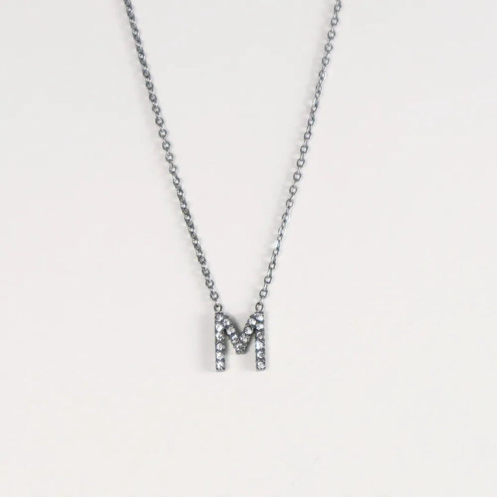 Colgante Plateado con Inicial Personalizada-Medium - Belorias