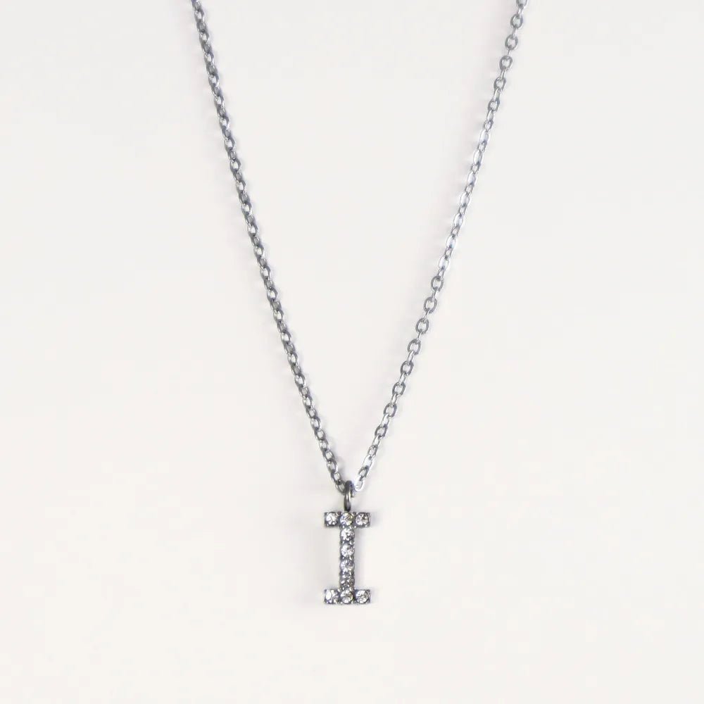 Colgante Plateado con Inicial Personalizada-Medium - Belorias