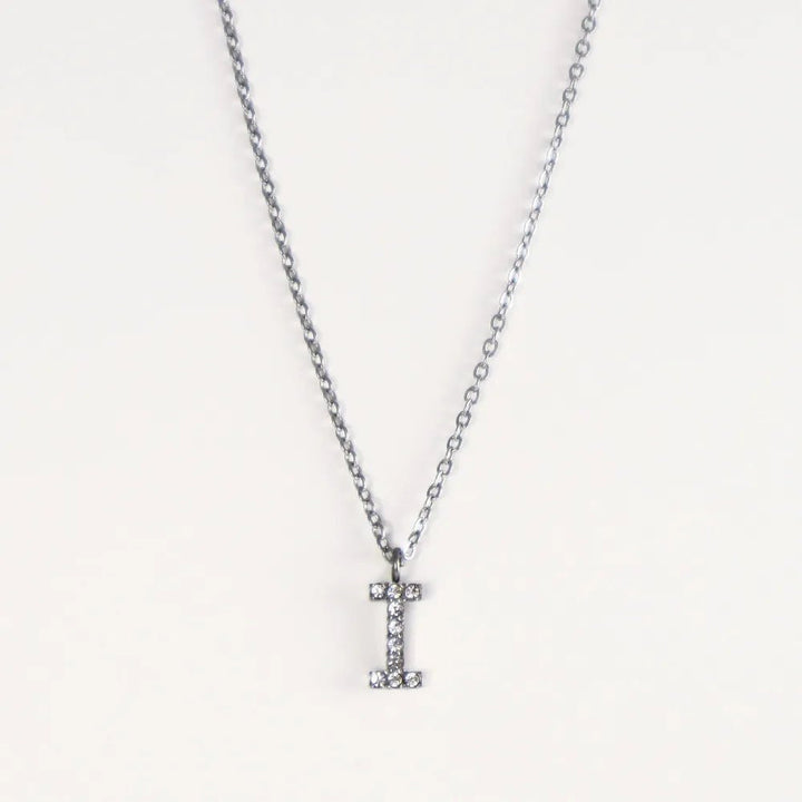 Colgante Plateado con Inicial Personalizada-Medium - Belorias