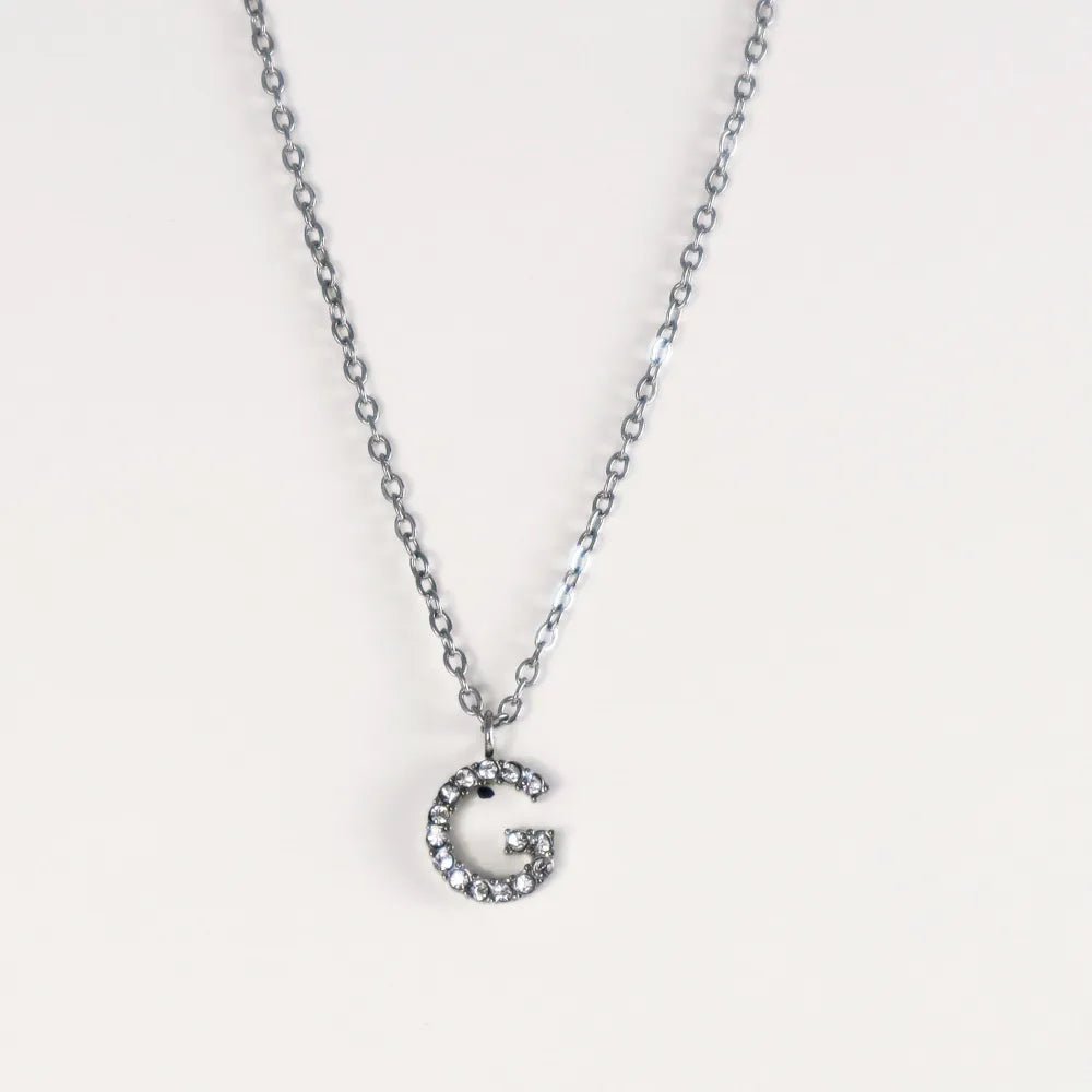Colgante Plateado con Inicial Personalizada-Medium - Belorias