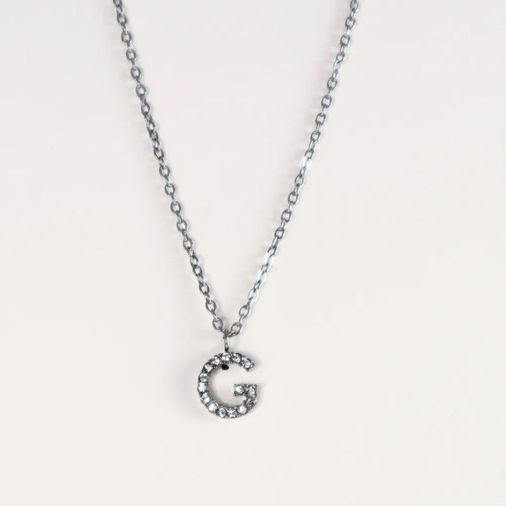 Colgante Plateado con Inicial Personalizada-Medium - Belorias