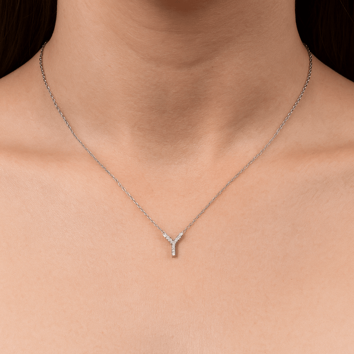 Colgante Plateado con Inicial Personalizada-Medium - Belorias