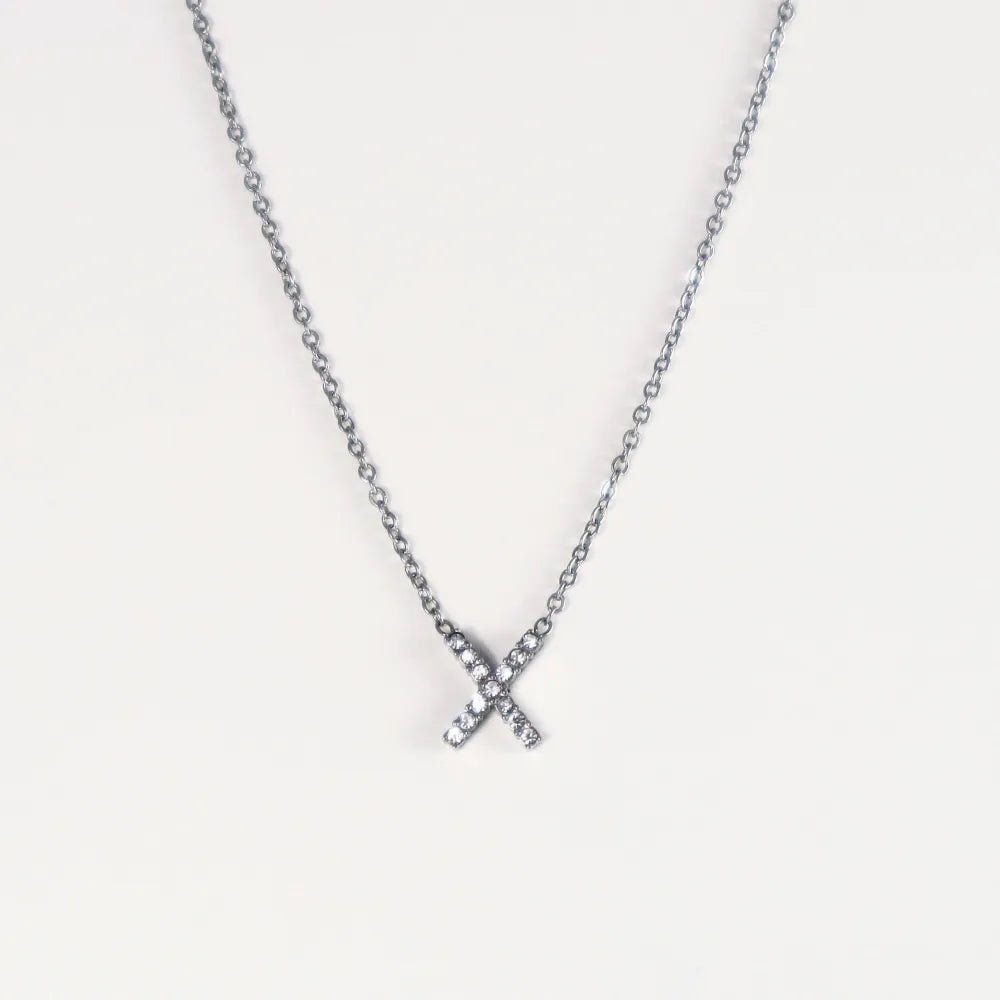Colgante Plateado con Inicial Personalizada-Medium - Belorias