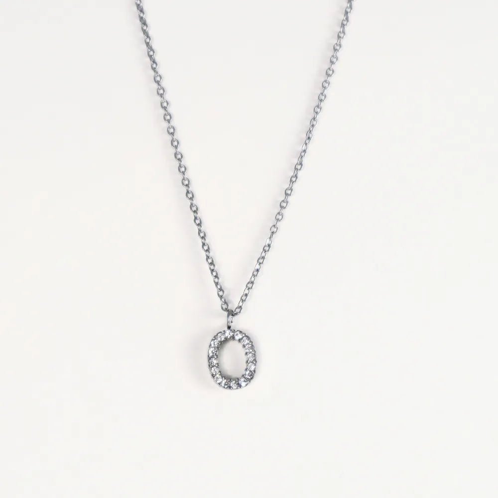 Colgante Plateado con Inicial Personalizada-Medium - Belorias