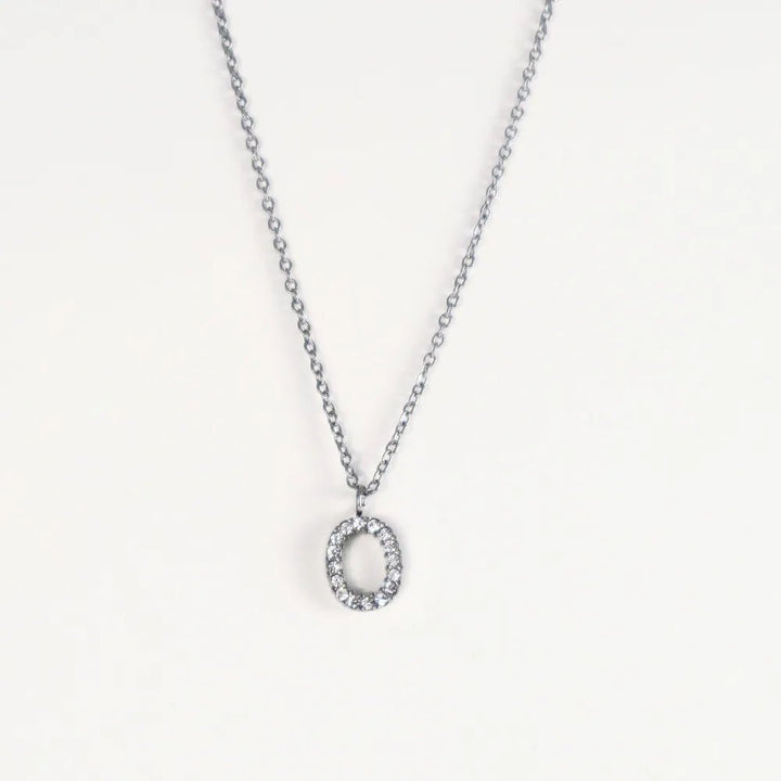 Colgante Plateado con Inicial Personalizada-Medium - Belorias
