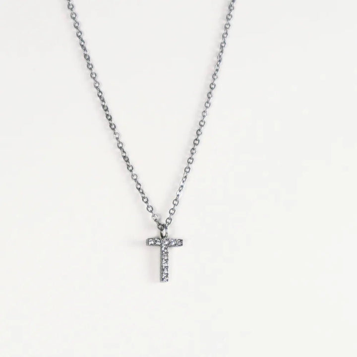 Colgante Plateado con Inicial Personalizada-Medium - Belorias