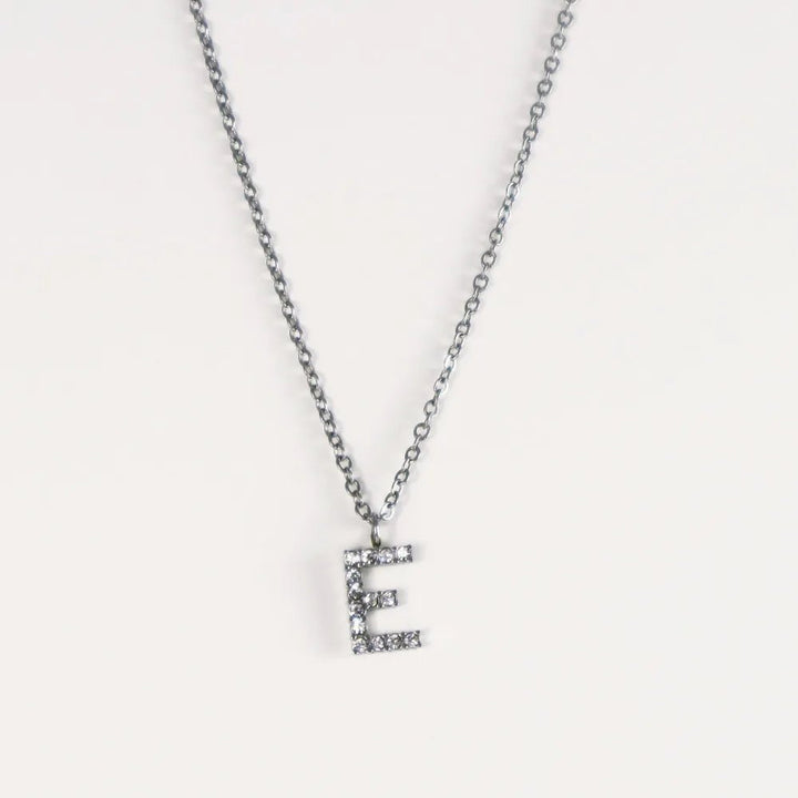 Colgante Plateado con Inicial Personalizada-Medium - Belorias