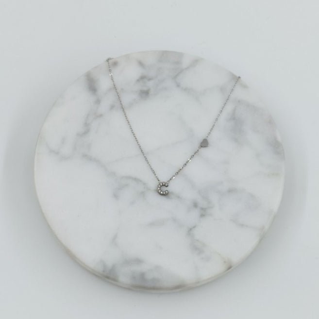 Colgante Plateado con Inicial Personalizada-Small - Belorias