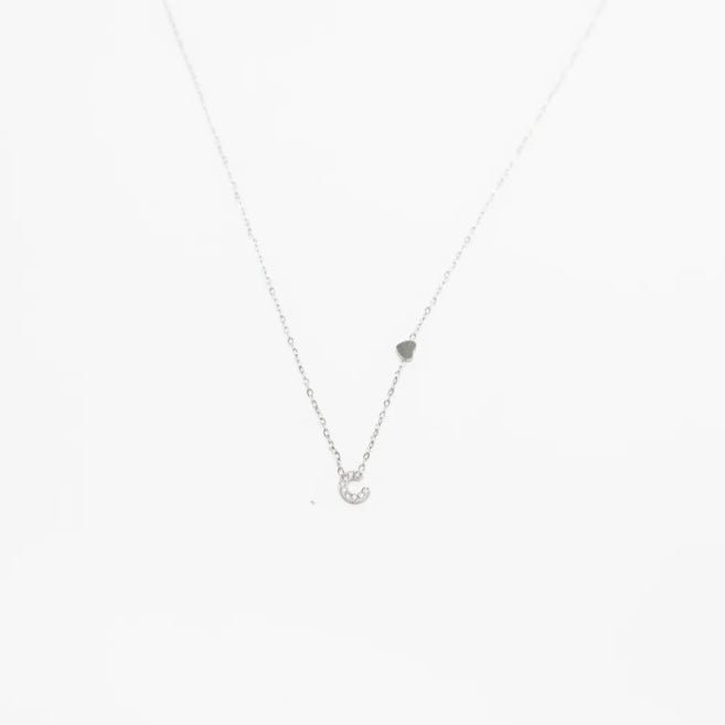 Colgante Plateado con Inicial Personalizada-Small - Belorias