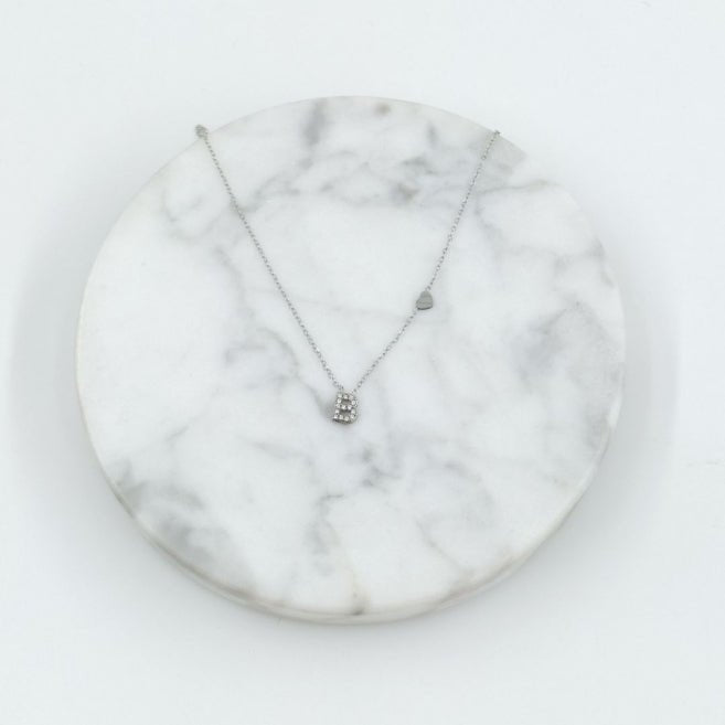 Colgante Plateado con Inicial Personalizada-Small - Belorias
