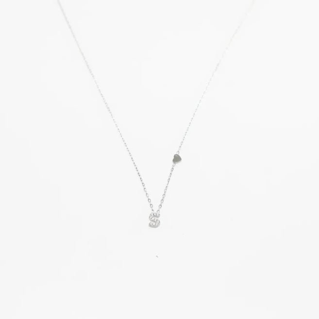 Colgante Plateado con Inicial Personalizada-Small - Belorias