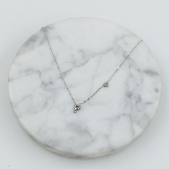 Colgante Plateado con Inicial Personalizada-Small - Belorias