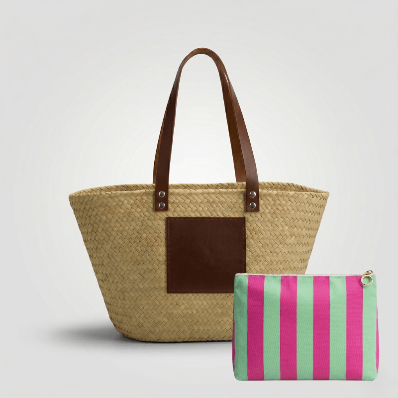 Pack Capazo Personalizado Iniciales + Neceser Verano (BORDADO INCLUIDO) - Belorias