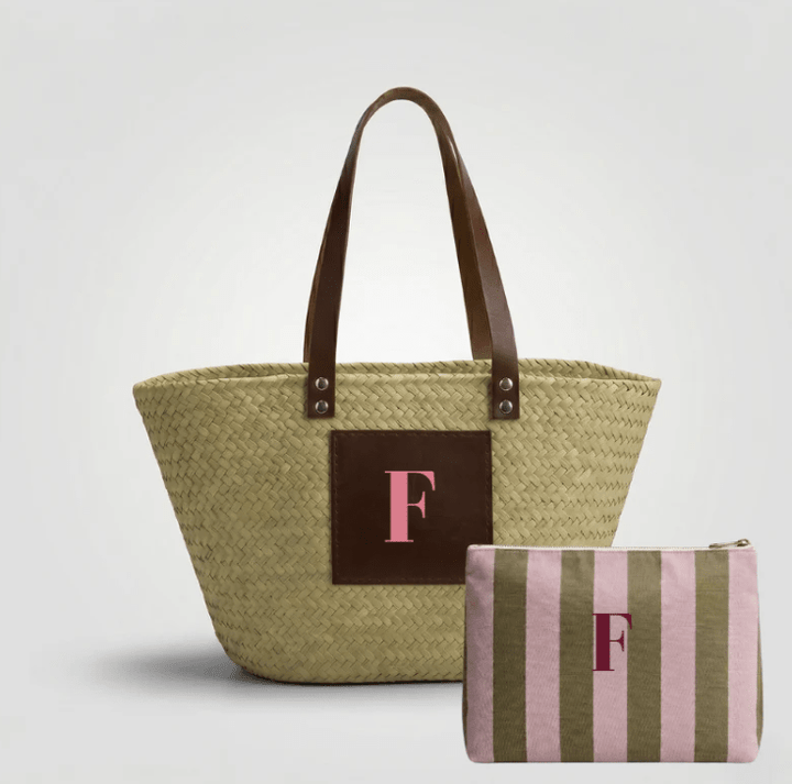 Pack Capazo Personalizado Iniciales + Neceser Verano (BORDADO INCLUIDO) - Belorias