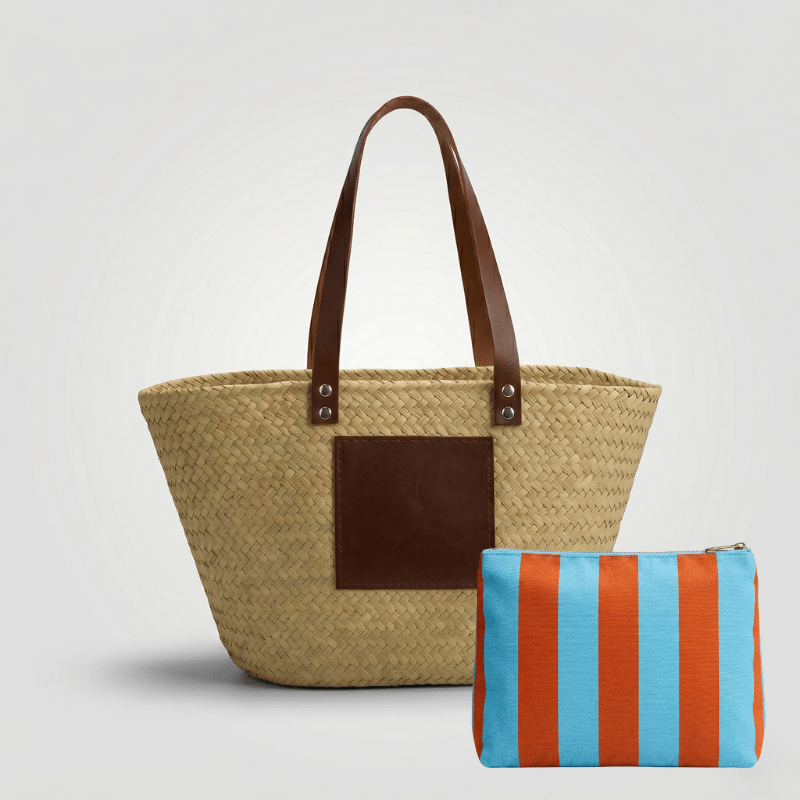 Pack Capazo Personalizado Iniciales + Neceser Verano (BORDADO INCLUIDO) - Belorias