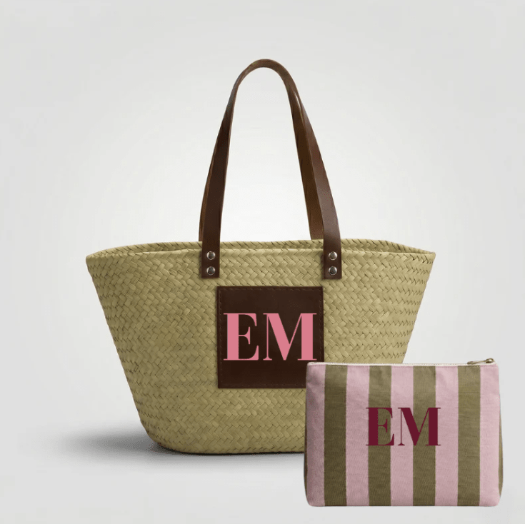 Pack Capazo Personalizado Iniciales + Neceser Verano (BORDADO INCLUIDO) - Belorias