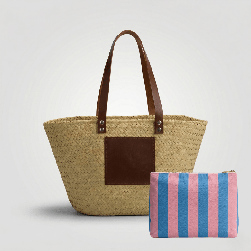 Pack Capazo Personalizado Iniciales + Neceser Verano (BORDADO INCLUIDO) - Belorias