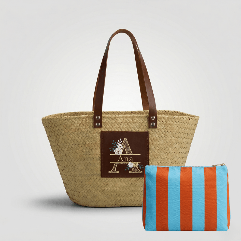 Pack Capazo Personalizado Nombre+ Neceser Verano (BORDADO INCLUIDO) - Belorias