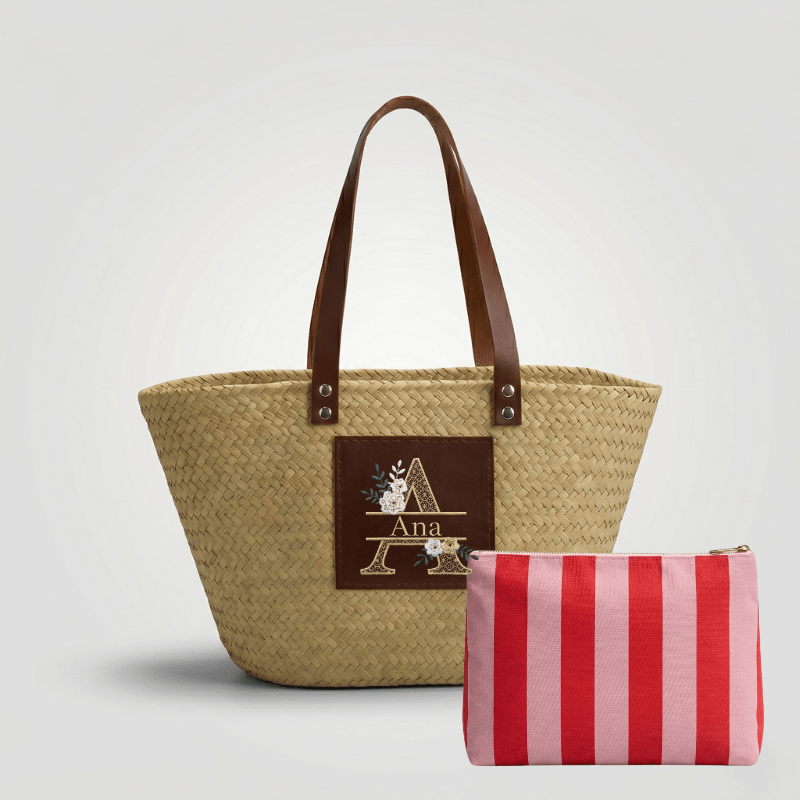 Pack Capazo Personalizado Nombre+ Neceser Verano (BORDADO INCLUIDO) - Belorias
