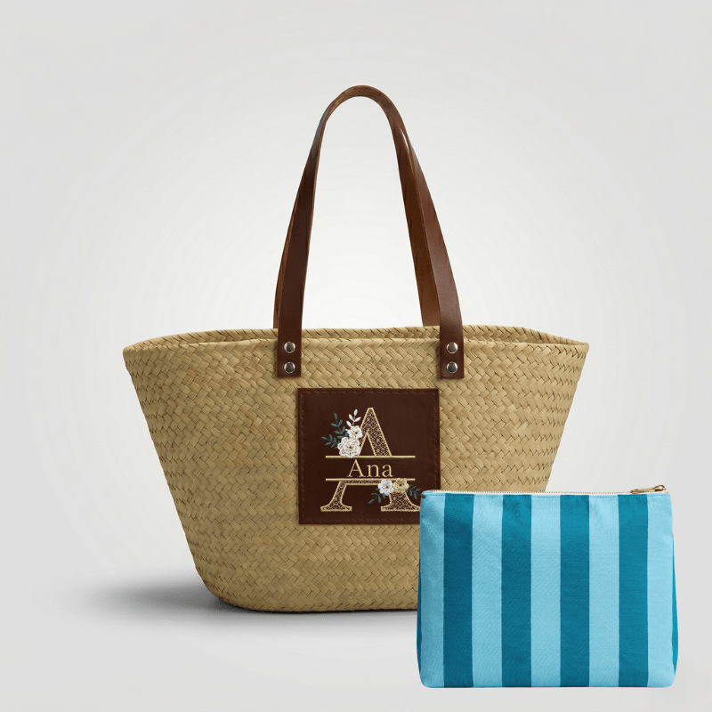 Pack Capazo Personalizado Nombre+ Neceser Verano (BORDADO INCLUIDO) - Belorias