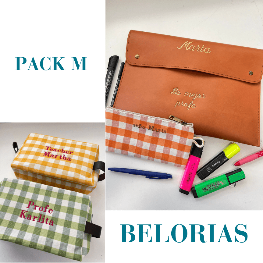 Pack profe M: Porta documentos/tablet Piel Brate o Nilo + Neceser Vichy + Estuche Vichy - Belorias