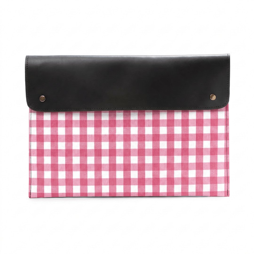 Porta Documentos/Tablet Cuadros Personalizada Canvas y Piel Vichy - Belorias
