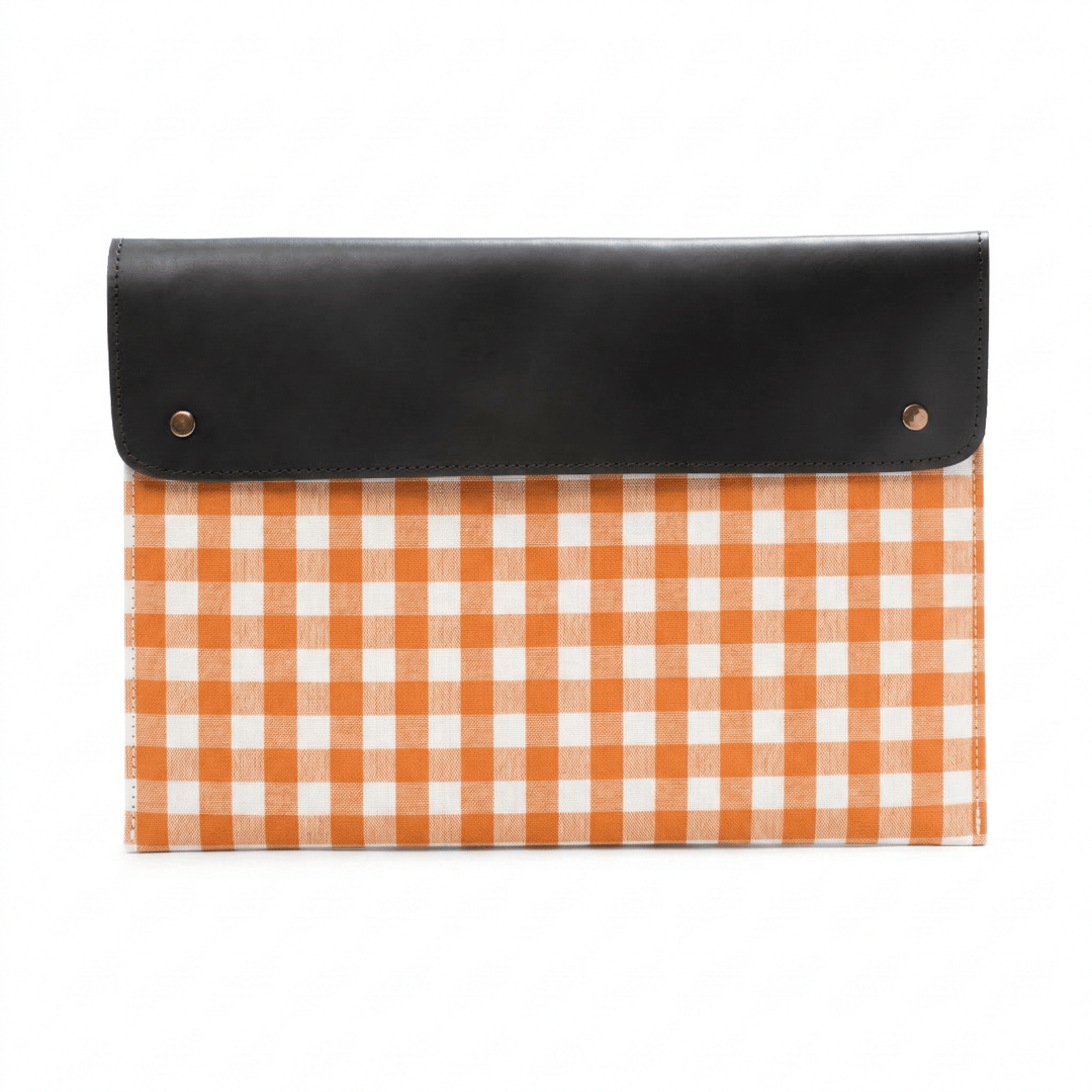 Porta Documentos/Tablet Cuadros Personalizada Canvas y Piel Vichy - Belorias