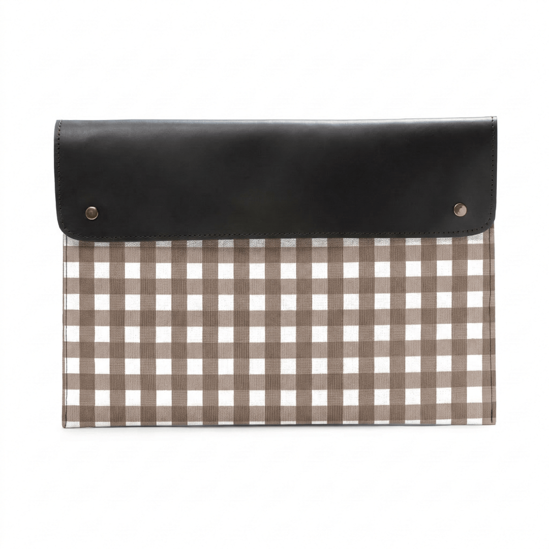 Porta Documentos/Tablet Cuadros Personalizada Canvas y Piel Vichy - Belorias