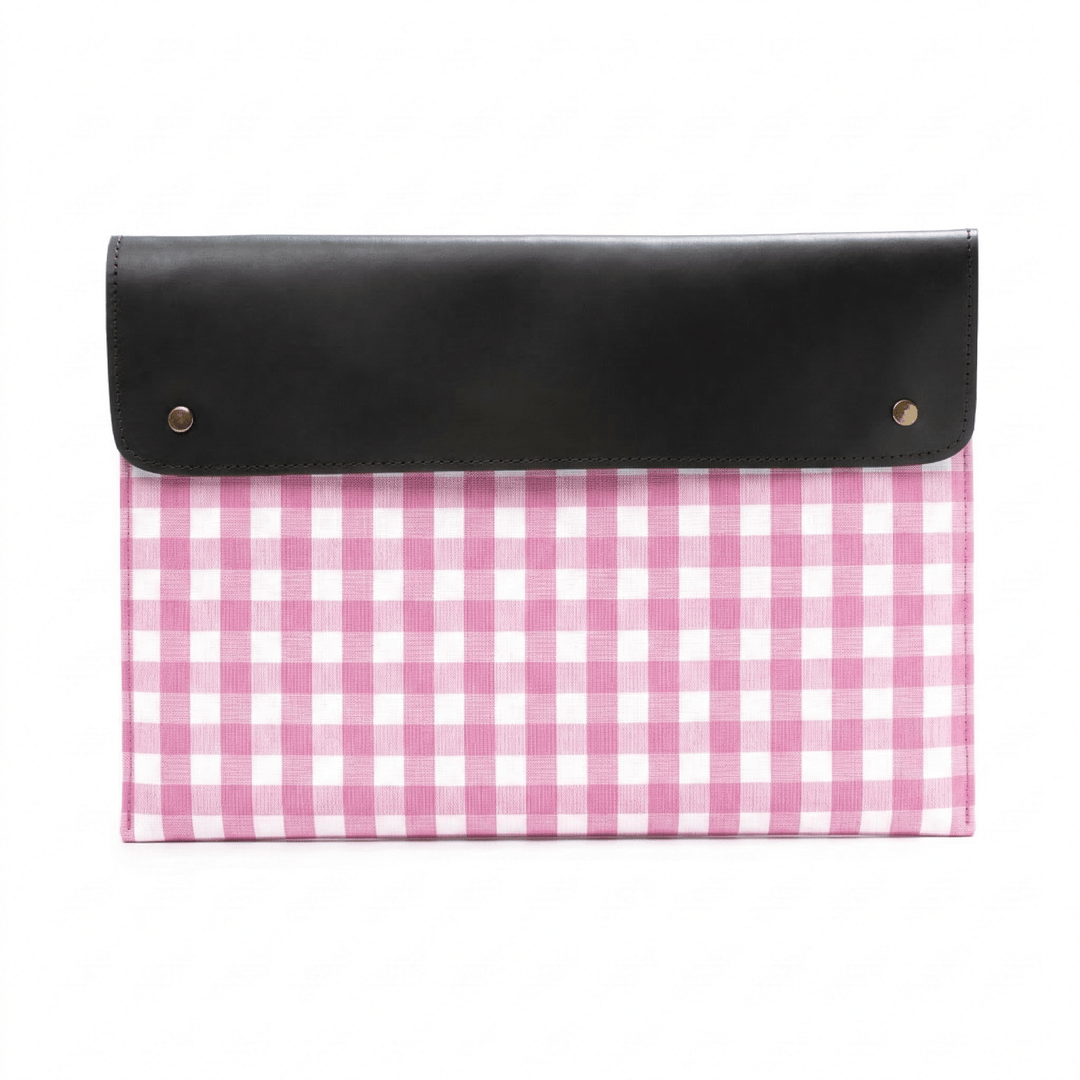 Porta Documentos/Tablet Cuadros Personalizada Canvas y Piel Vichy - Belorias