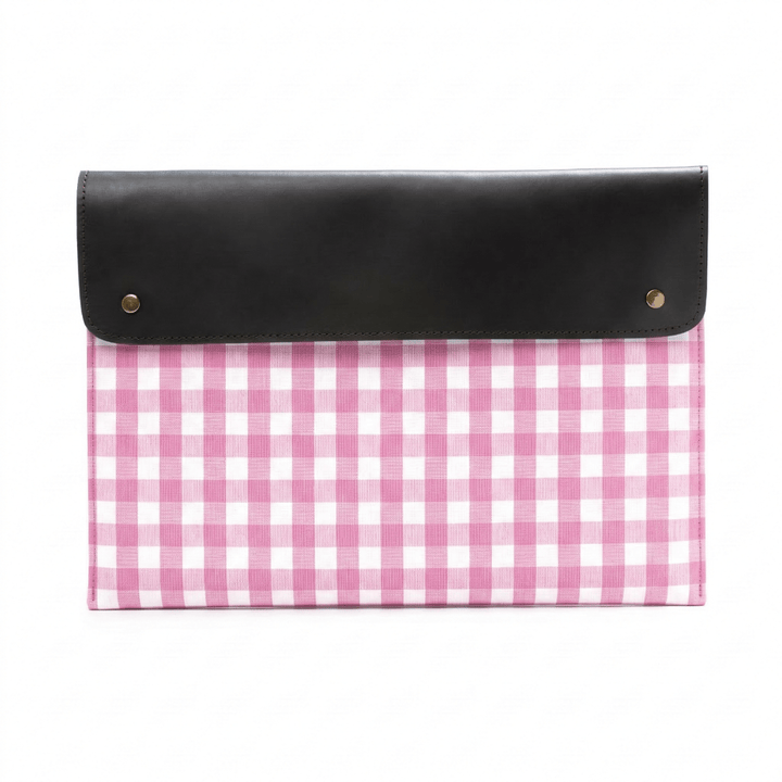 Porta Documentos/Tablet Cuadros Personalizada Canvas y Piel Vichy - Belorias