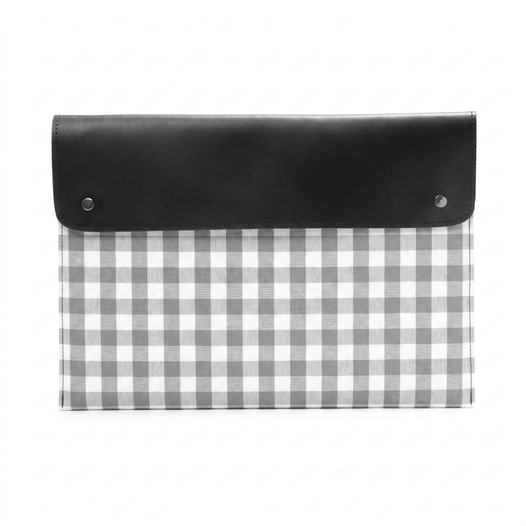 Porta Documentos/Tablet Cuadros Personalizada Canvas y Piel Vichy - Belorias