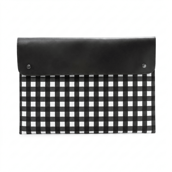 Porta Documentos/Tablet Cuadros Personalizada Canvas y Piel Vichy - Belorias