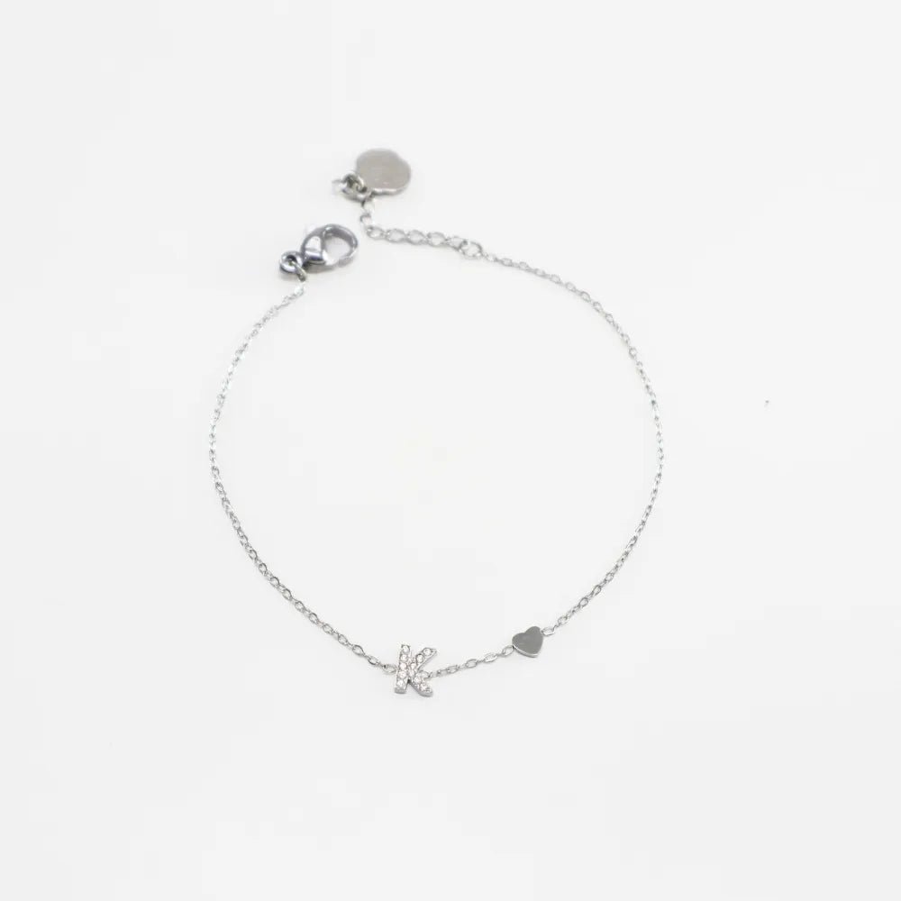 Pulsera Plateada con Inicial Personalizada - Belorias