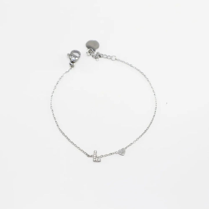 Pulsera Plateada con Inicial Personalizada - Belorias