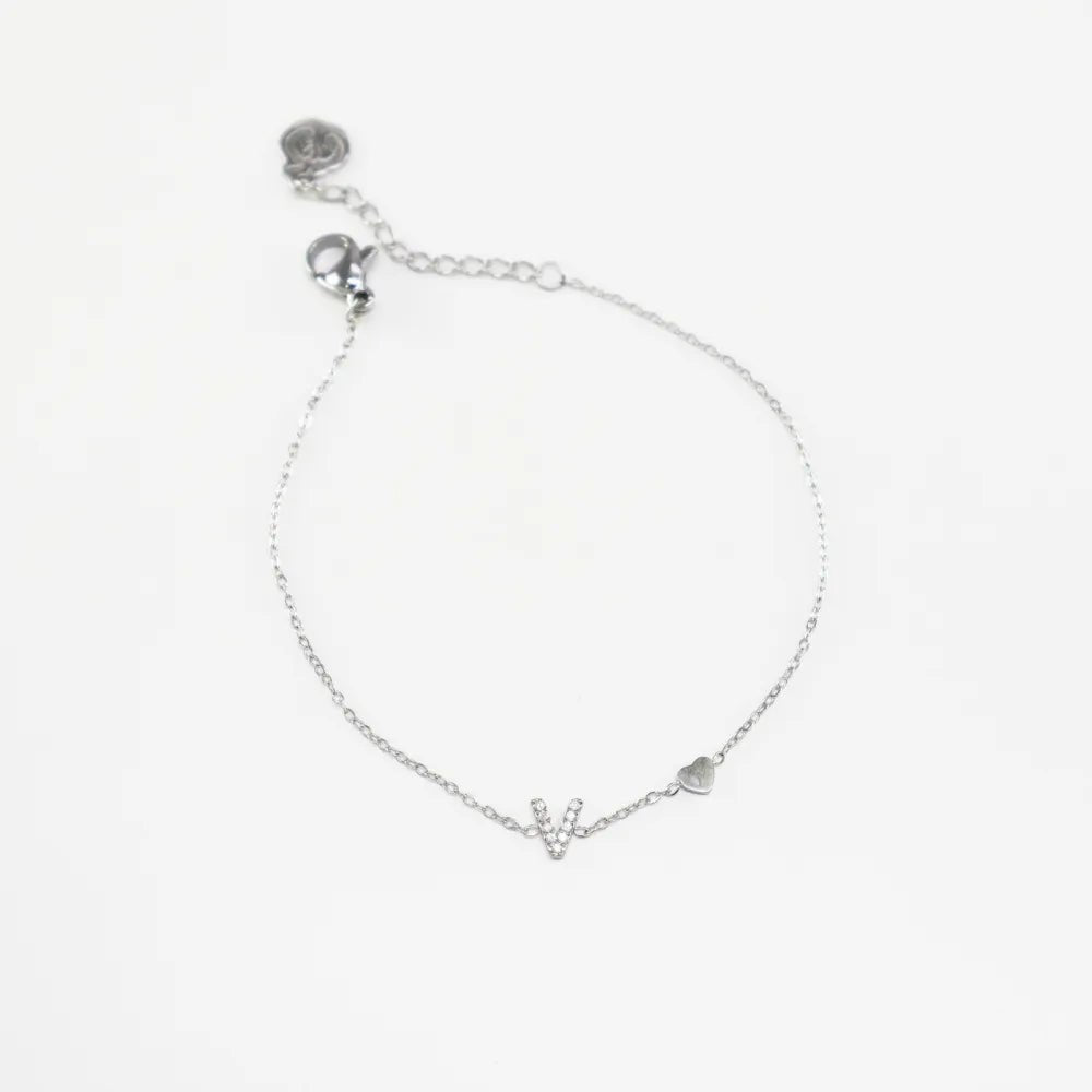 Pulsera Plateada con Inicial Personalizada - Belorias