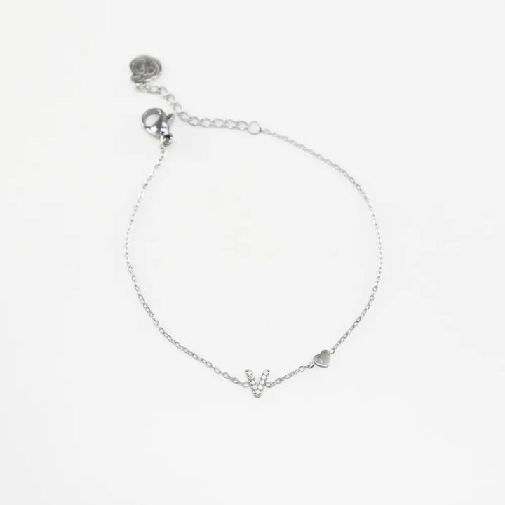 Pulsera Plateada con Inicial Personalizada - Belorias