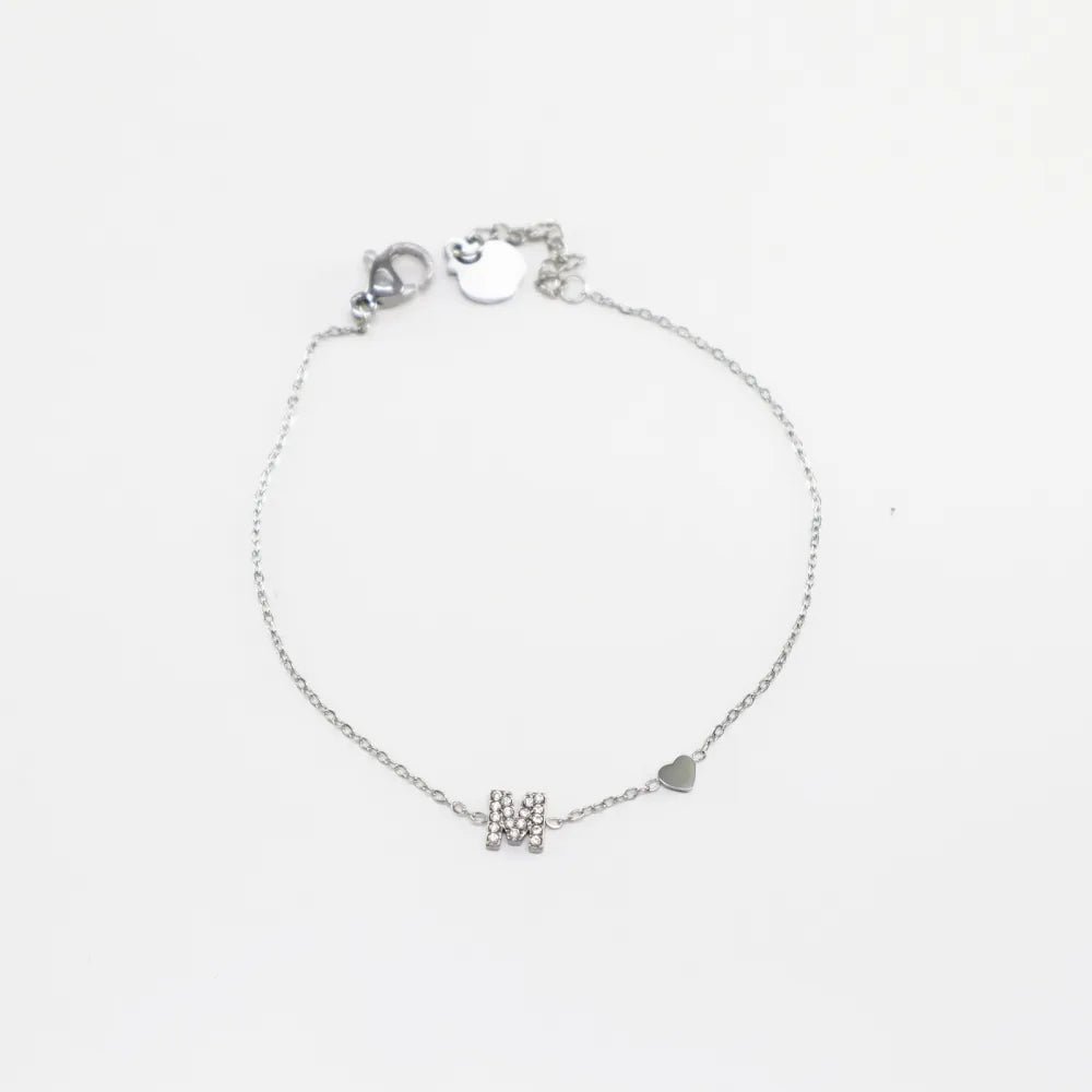 Pulsera Plateada con Inicial Personalizada - Belorias