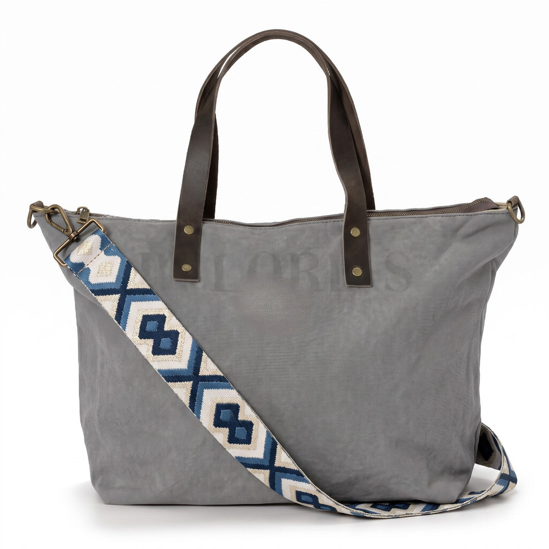 Set Ariosto Gris con Bordado Azul eléctrico - Belorias