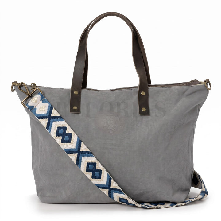 Set Ariosto Gris con Bordado Azul eléctrico - Belorias