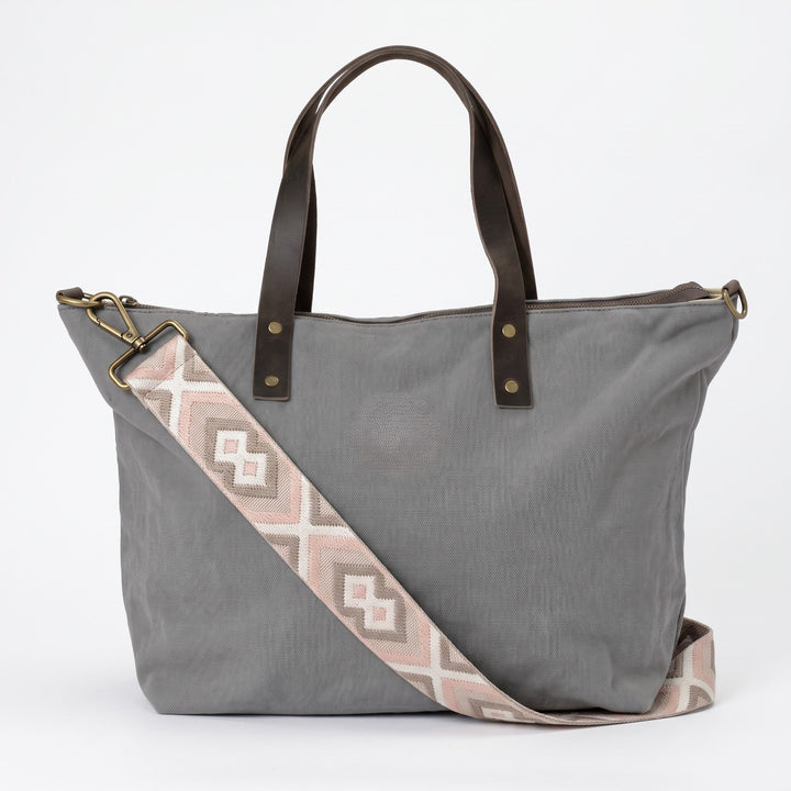 Set Ariosto Gris con Bordado Rosa claro - Belorias